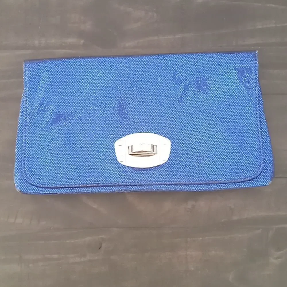 Armani Exchange  blue  glitter clutch